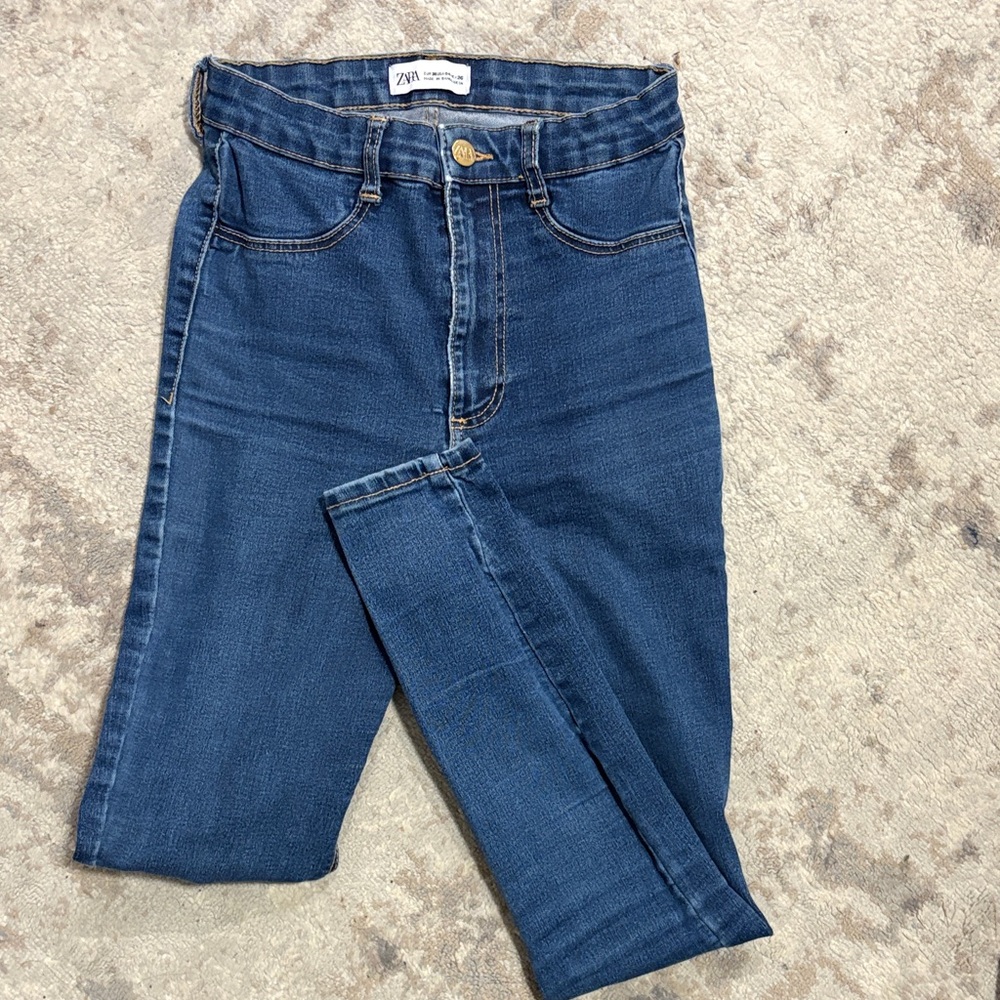 Zara High Rise Dark Blue Women's Jeans